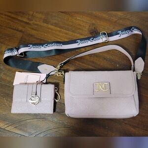 Juicy Couture Pink Cross Body Bag & Tri Fold Wallet Combo